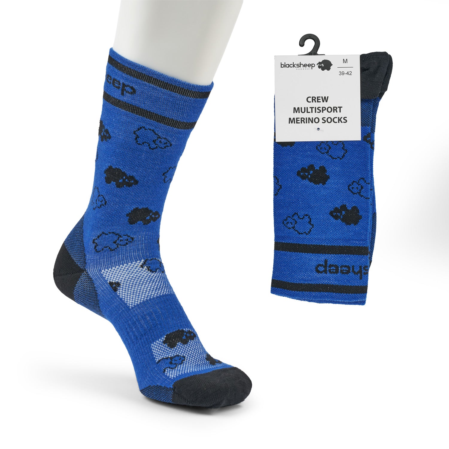 Blaue Blacksheep Socken aus Merinowolle