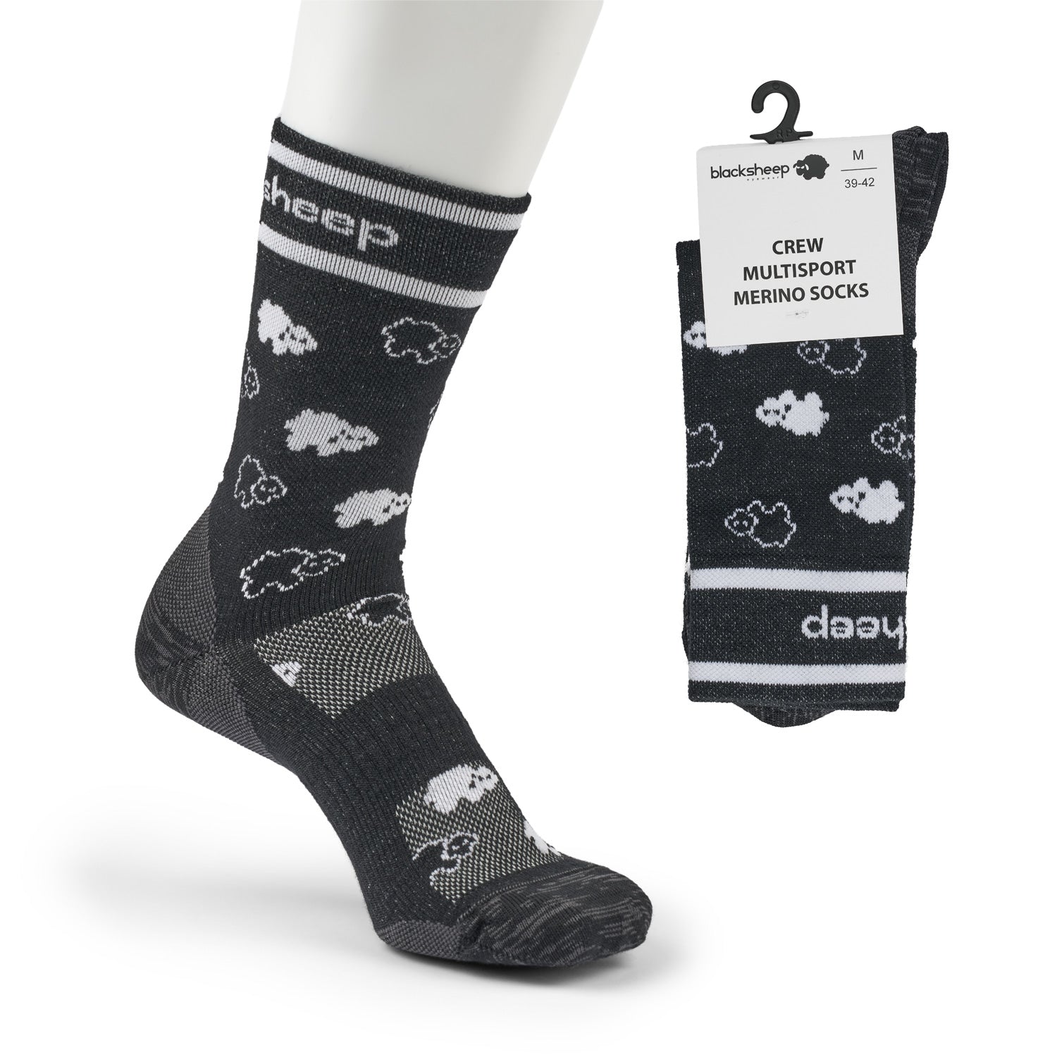Schwarze Blacksheep Socken aus Merinowolle